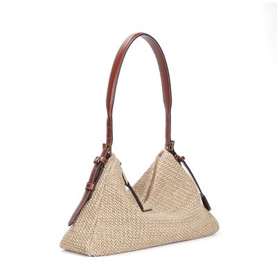 Bolsa Tramado Grande Bege Alça De Ombro