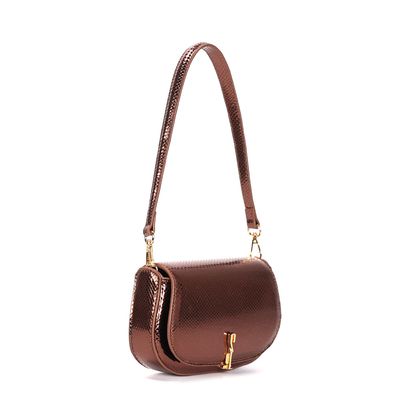 Bolsa Metalizada Alça De Ombro Bronze