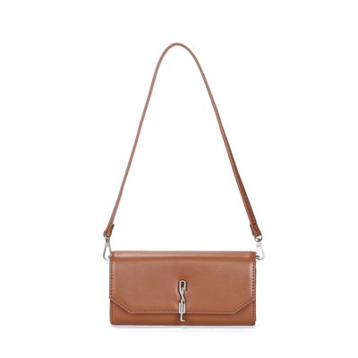 Bolsa Carteira Pequena Soft Marrom Safari Alça De Ombro