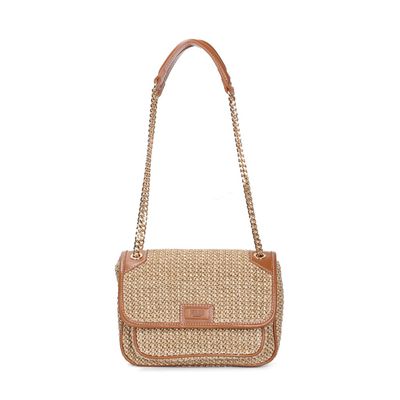 Bolsa Tramado Bege Alça de Ombro