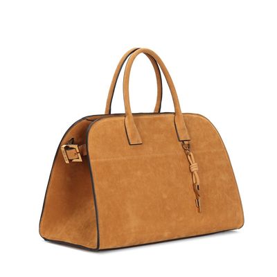 Bolsa Grande Camurça Amarelo Mostarda Alça Ombro