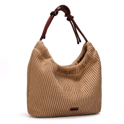 Bolsa Grande Tramado Bege  Alça Ombro