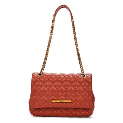 Bolsa Soft Matelassê Marrom Alça De Ombro Corrente