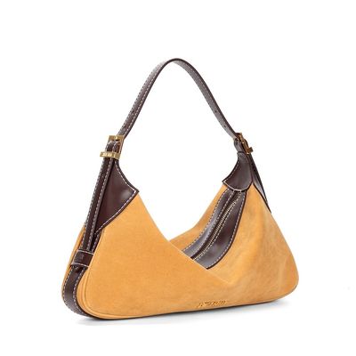 Bolsa Hobo Camurça Amarelo Mostarda Alça Ombro