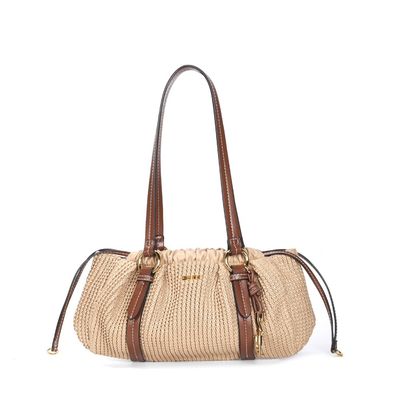 Bolsa Tramado Bege Alça Ombro