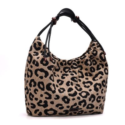 Bolsa Grande Tramado Estampa Animal Print Onça Alça Ombro