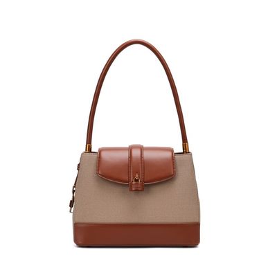 Bolsa Material Canvas Marrom Alça Ombro