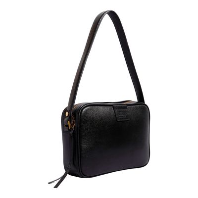 Bolsa Couro Floater Preta Alça Ombro