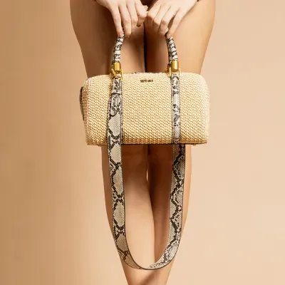 Bolsa Baú Tramado Animal Print Transversal