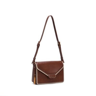 Bolsa Envelope Rustica Marrom Pespontos