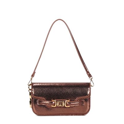 Bolsa Metalizada Bronze Alça De Ombro