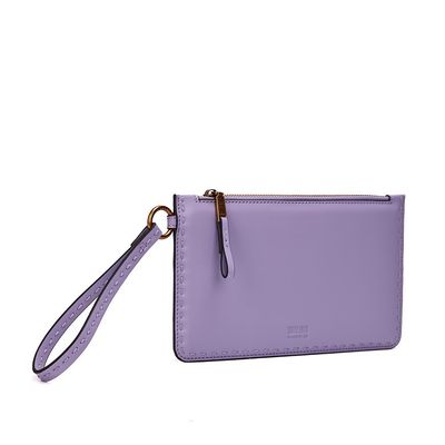 Clutch Material Soft Lilás Alça De Mão