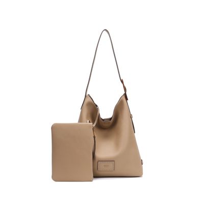 Bolsa Hobo Grande E Clutch Floater Bege Sand