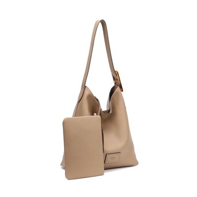 Bolsa Hobo Grande E Clutch Floater Bege Sand