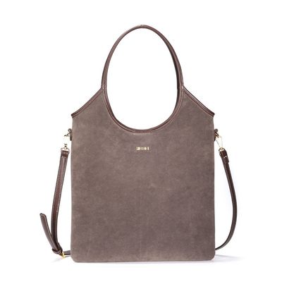 Bolsa Shopper Camurça Alça Dupla Cinza