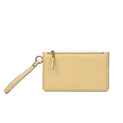 Clutch Material Soft Amarela Alça De Mão