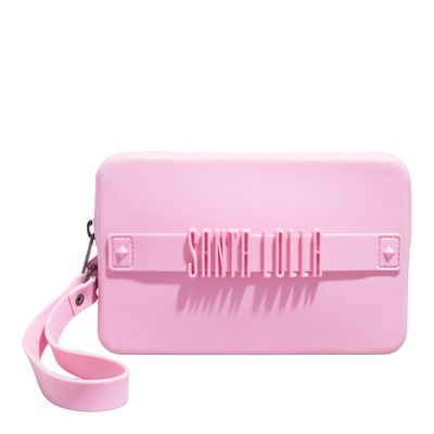 Clutch Borracha Rosa Alça De Mão