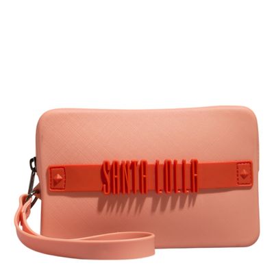 Clutch Borracha Laranja Alça de Mão