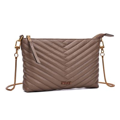 Bolsa Clutch Floater Cinza Fog Alça Corrente