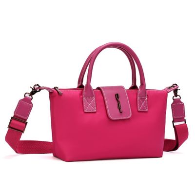 Bolsa Shopper Pequena Nylon Rosa Pink Alça Transversal