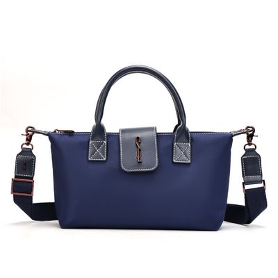 Bolsa Shopper Pequena Nylon Azul Navy Alça Transversal