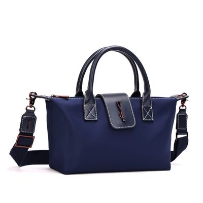 Bolsa Shopper Pequena Nylon Azul Navy Alça Transversal