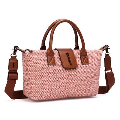 Bolsa Tramado Rosa Alça Transversal