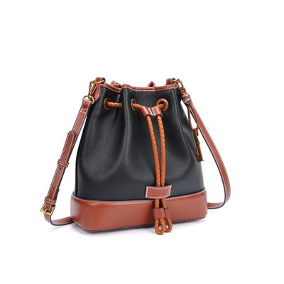 Bolsa Bucket Média Tramado Bege Transversal