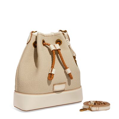 Bolsa Bucket Transversal Canvas Marfim