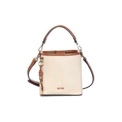 Bolsa Bucket Floater Bege Alça Dupla