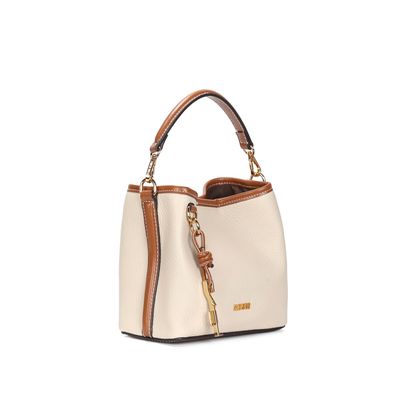 Bolsa Bucket Floater Bege Alça Dupla