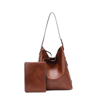 Bolsa Hobo Grande E Clutch Rústico Marrom Ferrugem