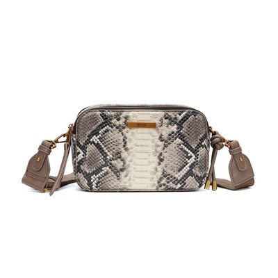 Bolsa Estampa Animal Print Cobra Alça Gorgurão Transversal