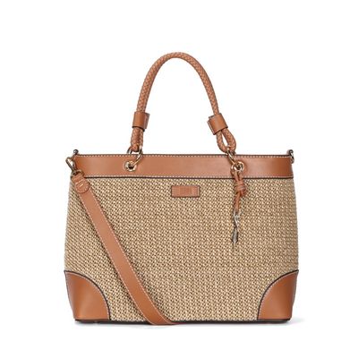 Bolsa Tote Grande Tramado Caramelo Transversal