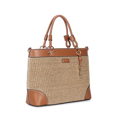 Bolsa Tote Grande Tramado Caramelo Transversal