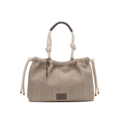 Bolsa Shopper Palha Grande Cinza Fog