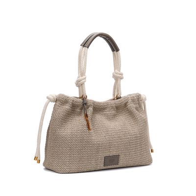 Bolsa Shopper Palha Grande Cinza Fog