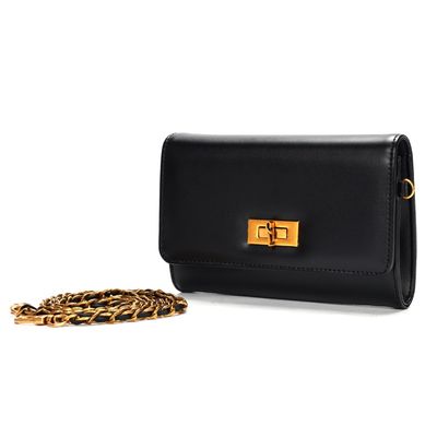 Bolsa Carteira Soft Lisa Transversal Preta