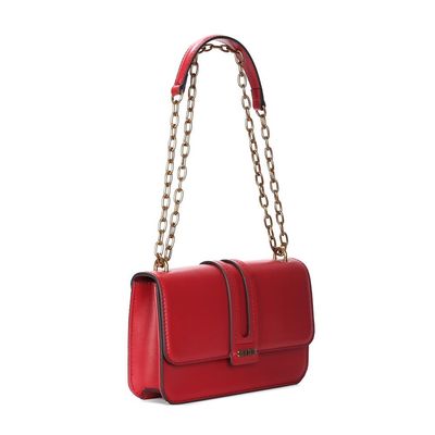 Bolsa Soft Vermelho Alça Ombro Corrente