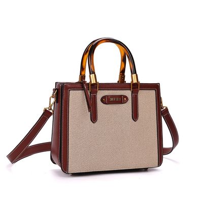 Bolsa Tote Canvas Marfim Transversal