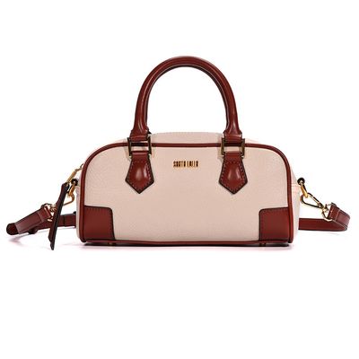 Bolsa Baú Transversal  Floater Bege e Marrom