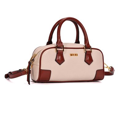 Bolsa Baú Transversal  Floater Bege e Marrom