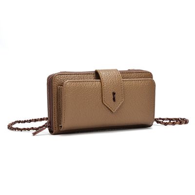 Bolsa Carteira Floater Bege Alça Corrente Transversal