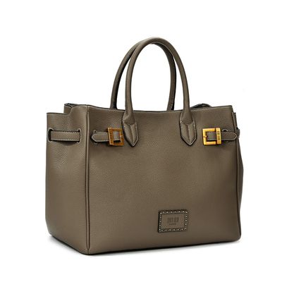 Bolsa Tote Grande Floater Cinza Alça De Mão