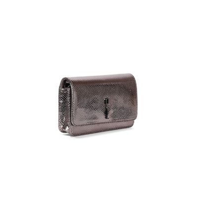 Bolsa Metalizada Cinza Grafite Transversal