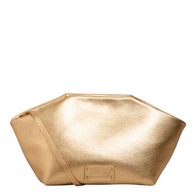 Bolsa M Couro Metalizado Ouro