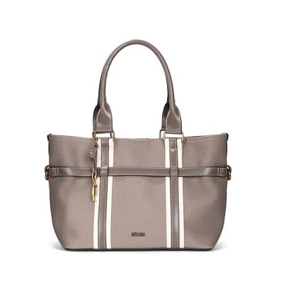 Bolsa Grande E Clutch Floater Cinza Pespontos