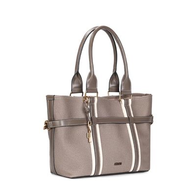 Bolsa Grande E Clutch Floater Cinza Pespontos