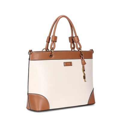 Bolsa Tote Estruturada Floater Marfim Transversal