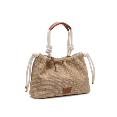 Bolsa Shopper Palha Grande Bege Sand